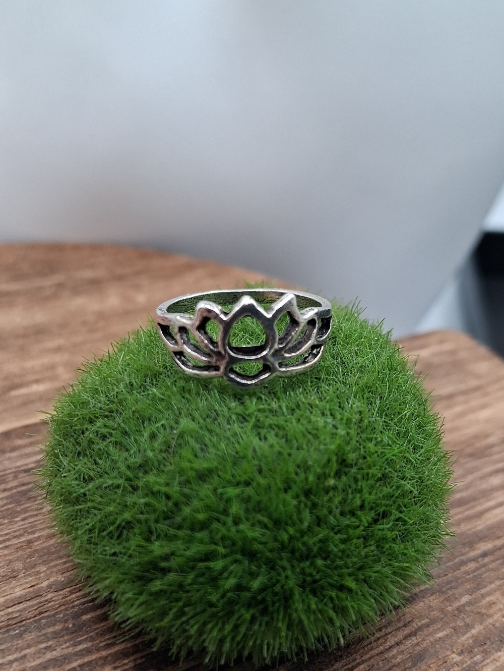 Silver Lotus Flower Cutout Ring - Women's Jewelry Size 5 R916